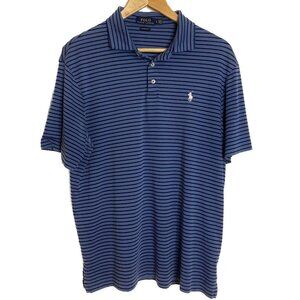 Polo Ralph Lauren Blue Stripe Short Sleeve Polo Shirt Size Large
